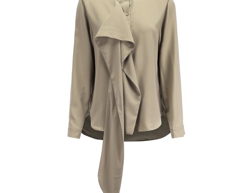 Long Sleeved Shirt With Ribbon Design